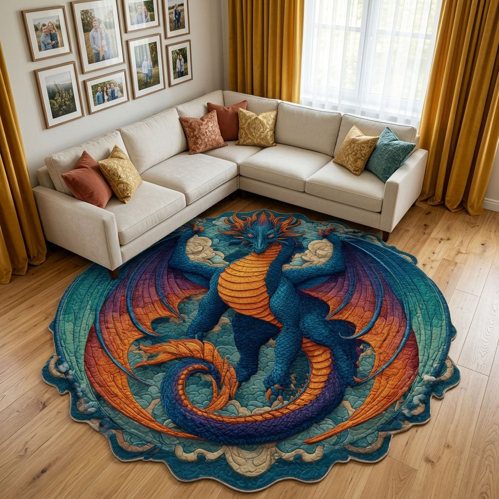 Fire Dragon shaped rug – dragon over flames