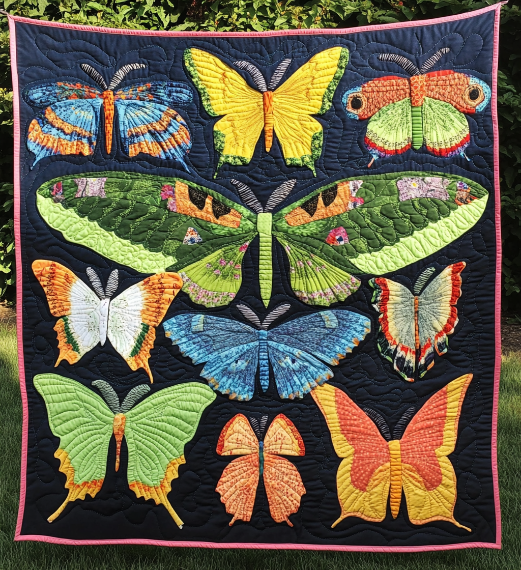 Butterfly Specimens art quilt – butterfly specimens