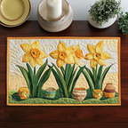Daffodil Delight quilted placemats – yellow daffodils