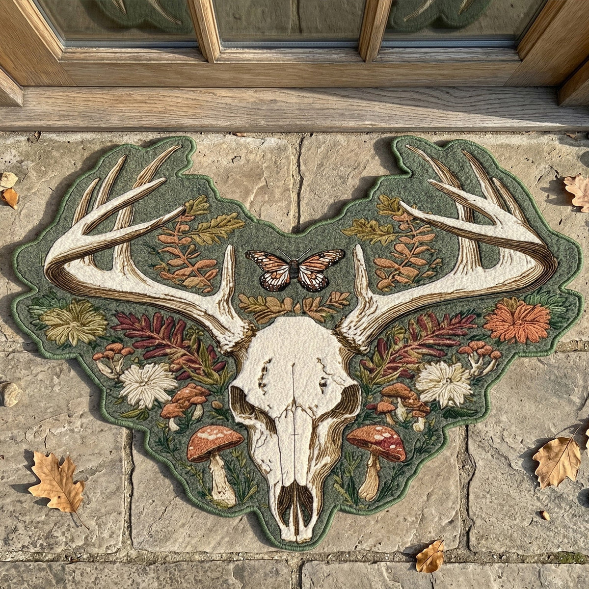Floral Antler shaped doormat – floral antlers