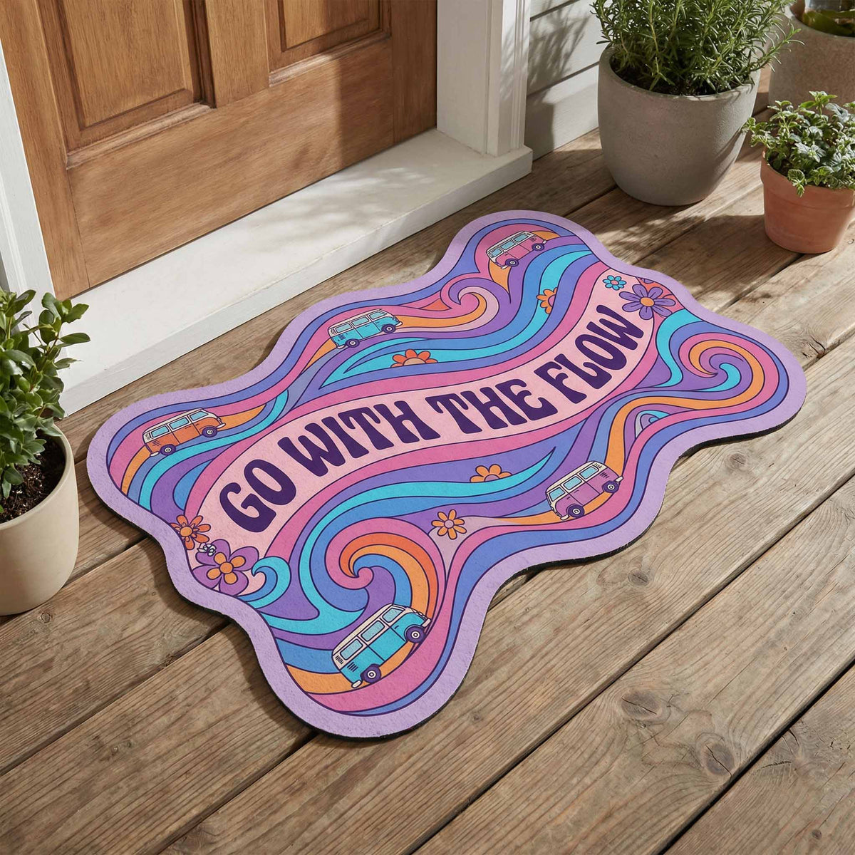 Flow Vibes shaped doormat – go With The Flow