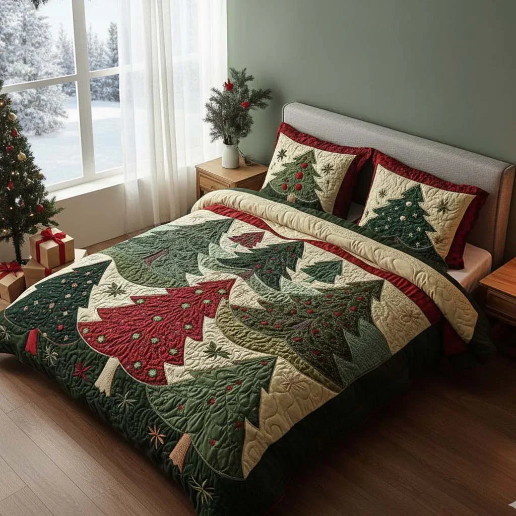 Two matching Enchanted Forest pillow shams from the quilted bedspread set