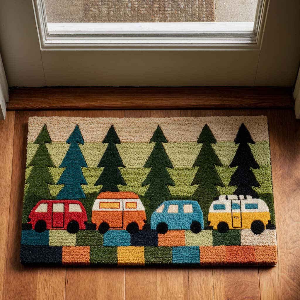 Forest Drive Vans doormat – camper vans and pines