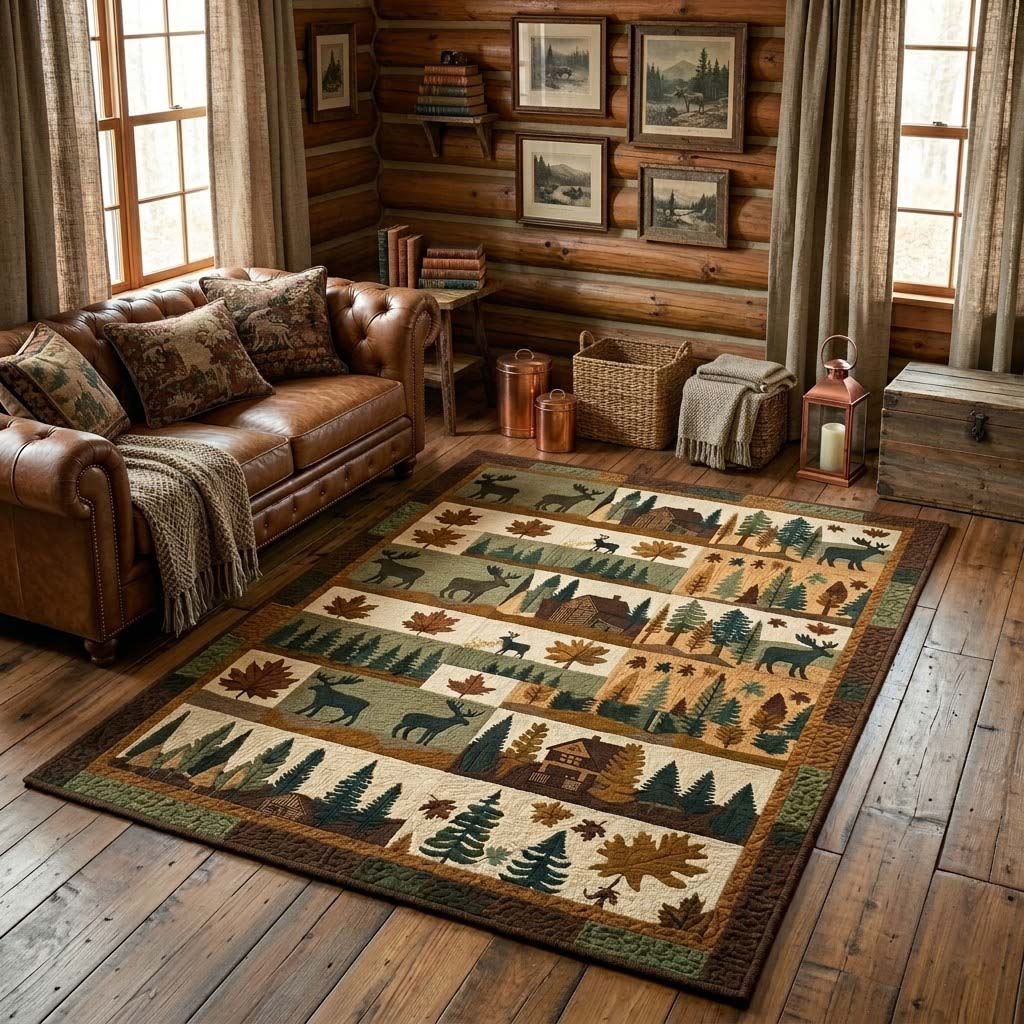 Forest Lodge Trails rug – lodge stripes