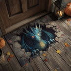 Frostfang Sentinel doormat – blue dragon in floor
