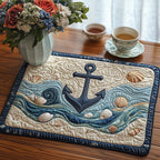 Nautical Life quilted placemats – anchor and shells