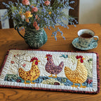 Country Hens quilted placemats – three country hens