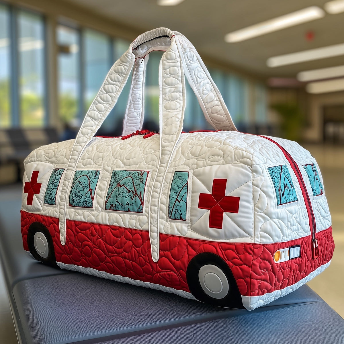 Ambulance quilted weekend bag – ambulance shape