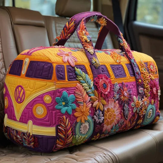 Boho Flower Van quilted weekend bag – boho flower van