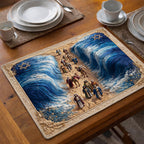 Parting of the Sea quilted placemats – crossing the sea