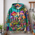 Rainbow Toadstools quilted hoodie – rainbow toadstools