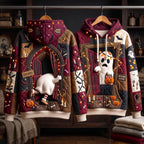 Haunted Doorway Ghost quilted hoodie – ghost in a doorway