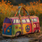 Patchwork Peace Van quilted weekend bag – patchwork van