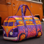 Flaming Pumpkin Van quilted weekend bag – flaming camper van