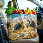 Sea Turtle Sands quilted shopping bag – turtles on sand