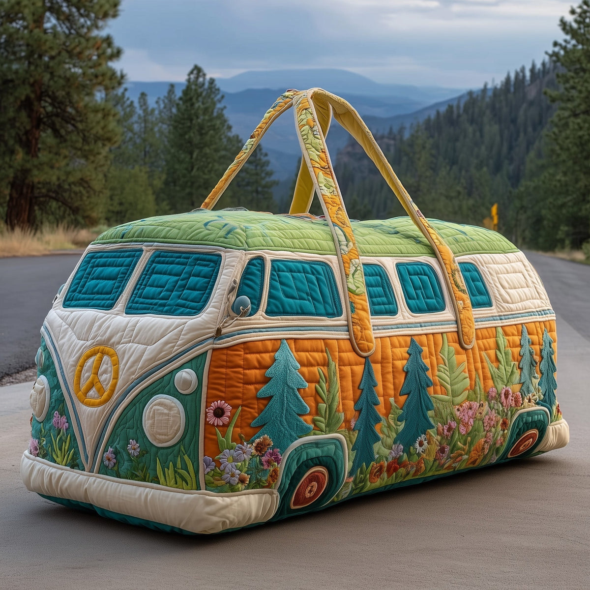 Mint Forest Van quilted weekend bag – mint forest van