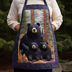 Forest Bear Trio quilted apron – bear and two cubs