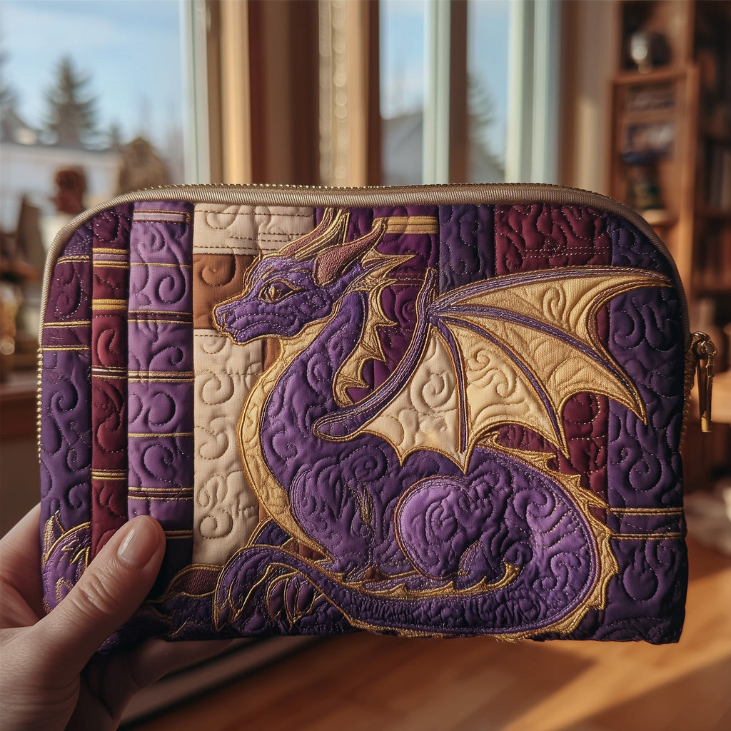 Violet Dragon Reader quilted purse – violet dragon and books