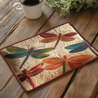 Dragonfly Trio quilted placemats – three dragonflies