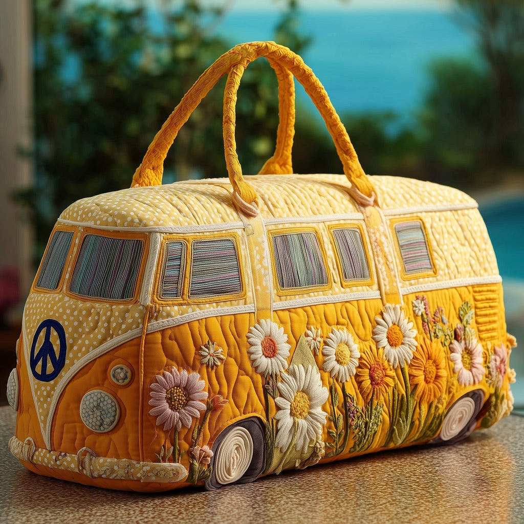 Golden Daisy Van quilted weekend bag – golden daisy van