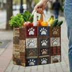 Paw Patchwork Tweed quilted shopping bag – tweed paw squares