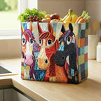 Funky Horses Patch quilted shopping bag – patchwork funny horses