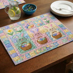 Easter Basket Bunnies quilted placemats – bunnies in baskets