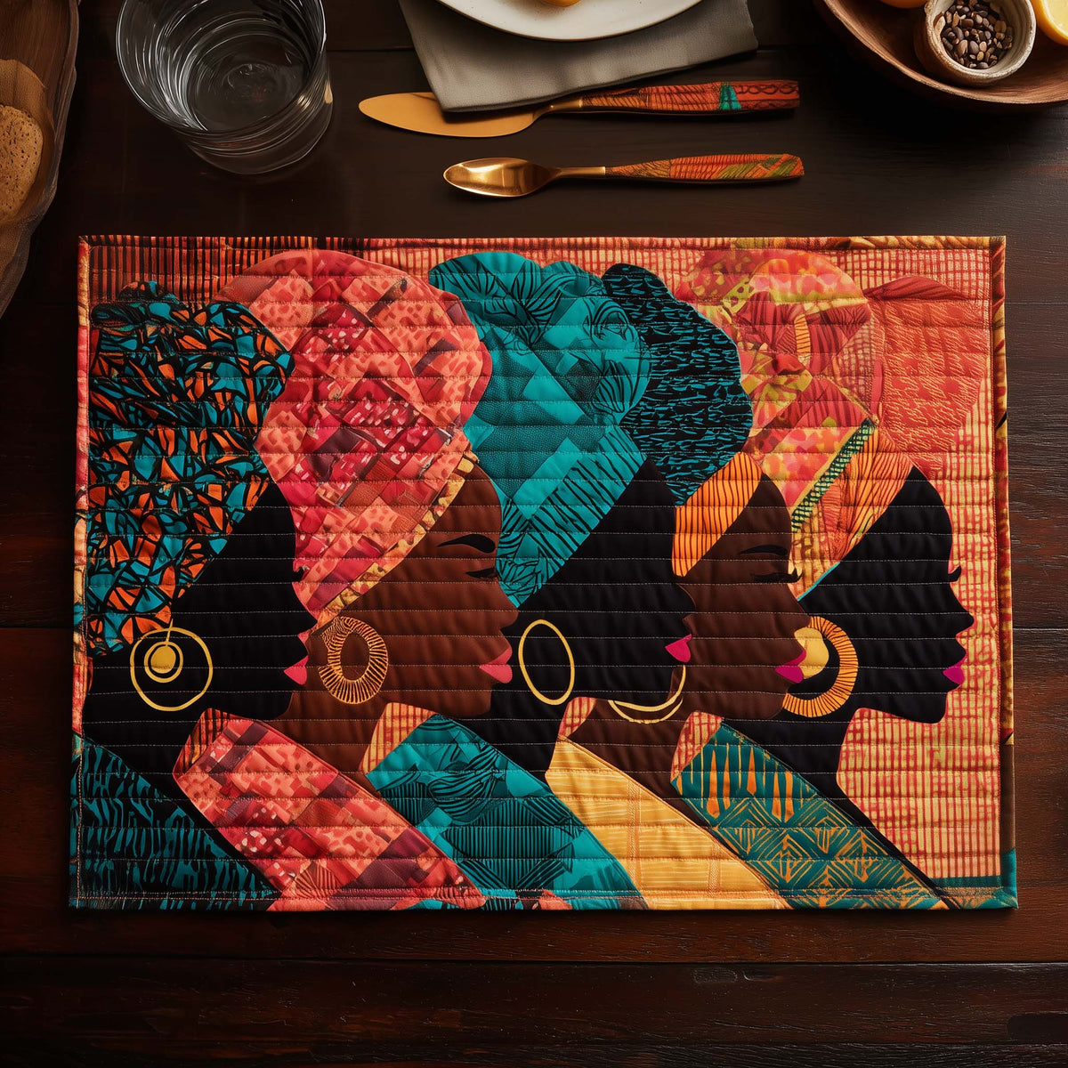 Heritage Silhouettes quilted placemats – patterned profiles