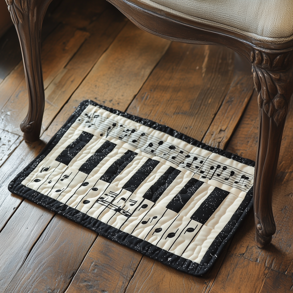 Piano Keys quilted placemats – black and white keys