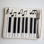 Treble Clef Keys quilted placemats – treble clef and keys