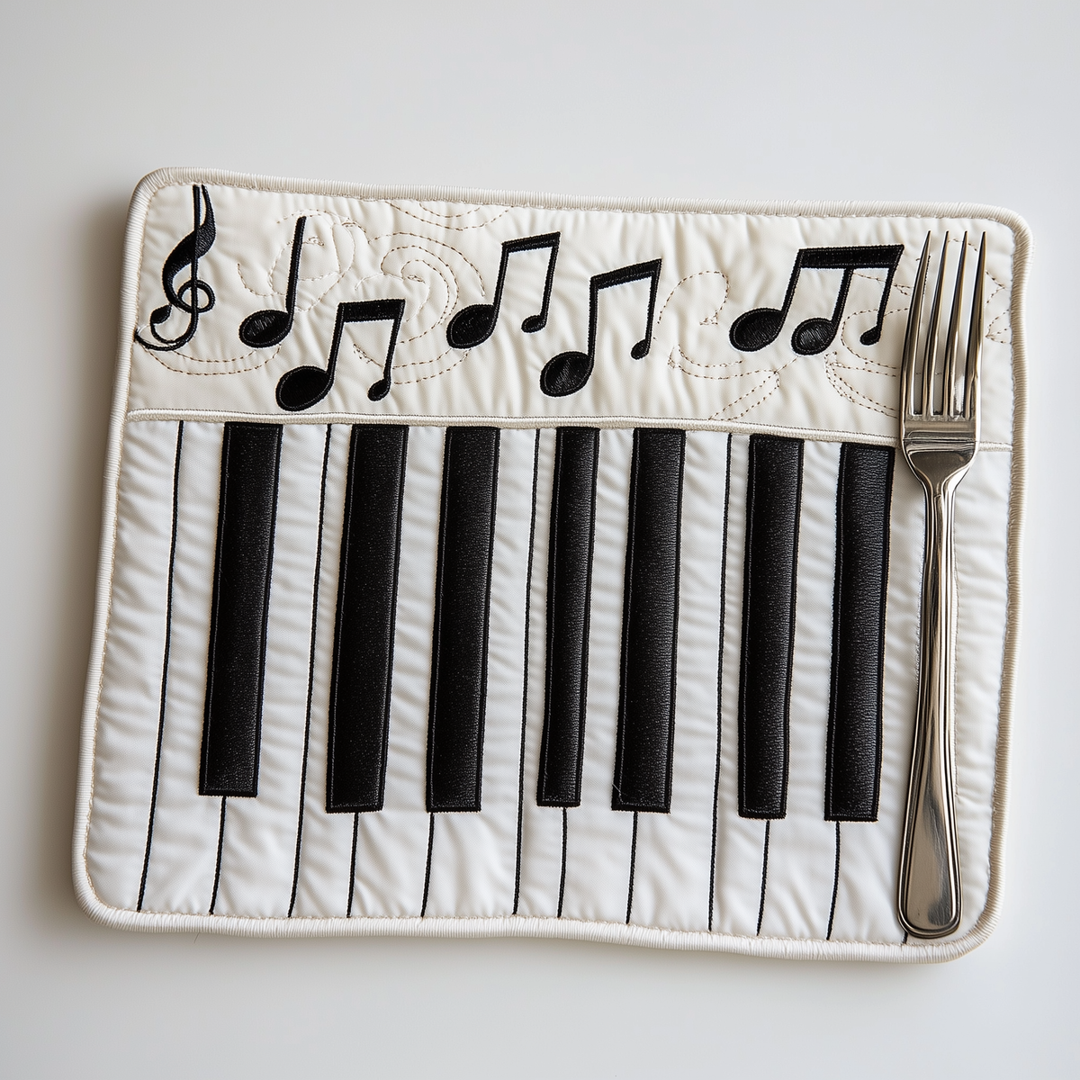 Treble Clef Keys quilted placemats – treble clef and keys