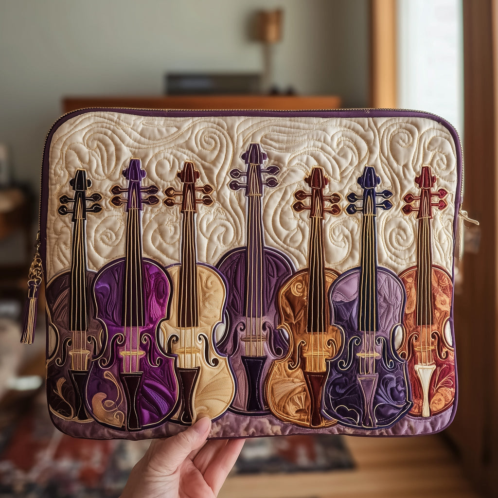 Grand Violin Orchestra quilted purse – seven violins