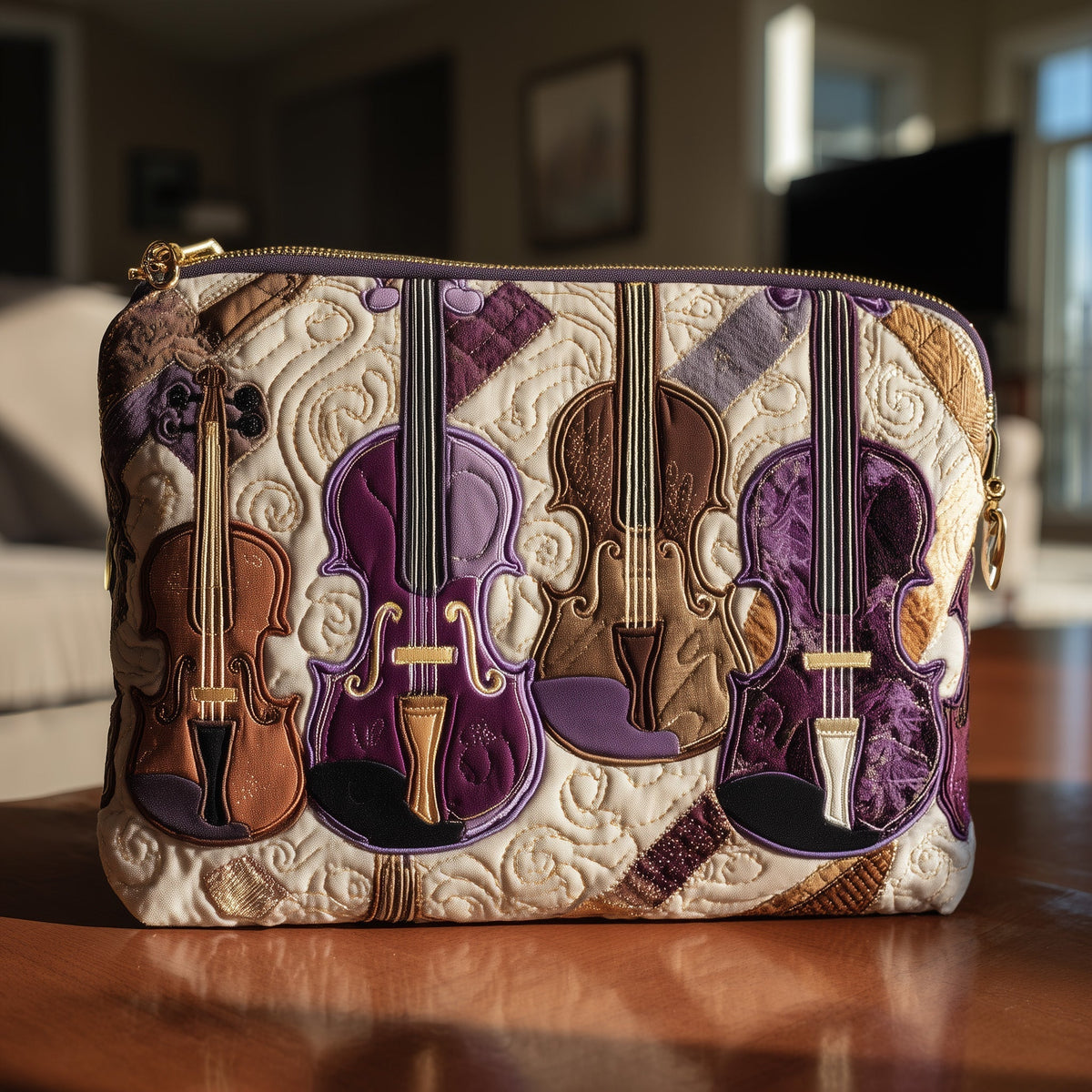 Violin Ensemble quilted purse – violins and cello