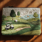 Bunker and Buggy quilted purse – golf buggy by a bunker