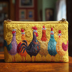 Speckled Hen Parade quilted purse – parade of speckled hens
