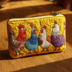 Farmyard Four quilted purse – four farmyard hens