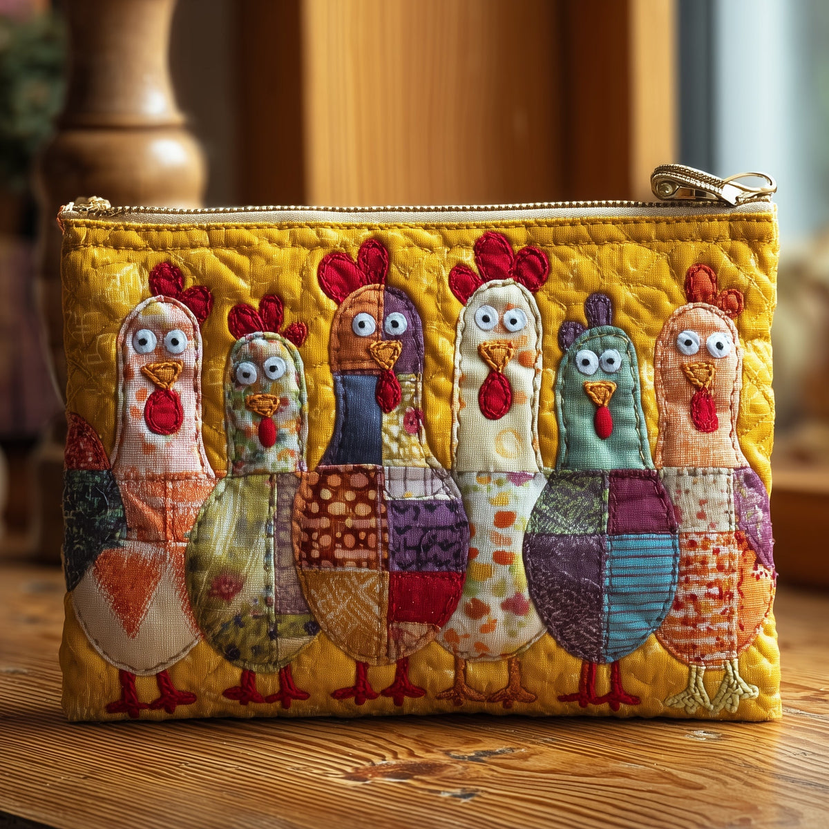 Patchwork Hen House quilted purse – patchwork hens