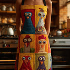 Hen Portraits quilted apron – hen portraits