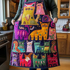 Rainbow Cat Mosaic quilted apron – rainbow cat mosaic
