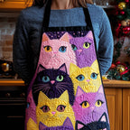 Pastel Cat Stack quilted apron – pastel cat stack