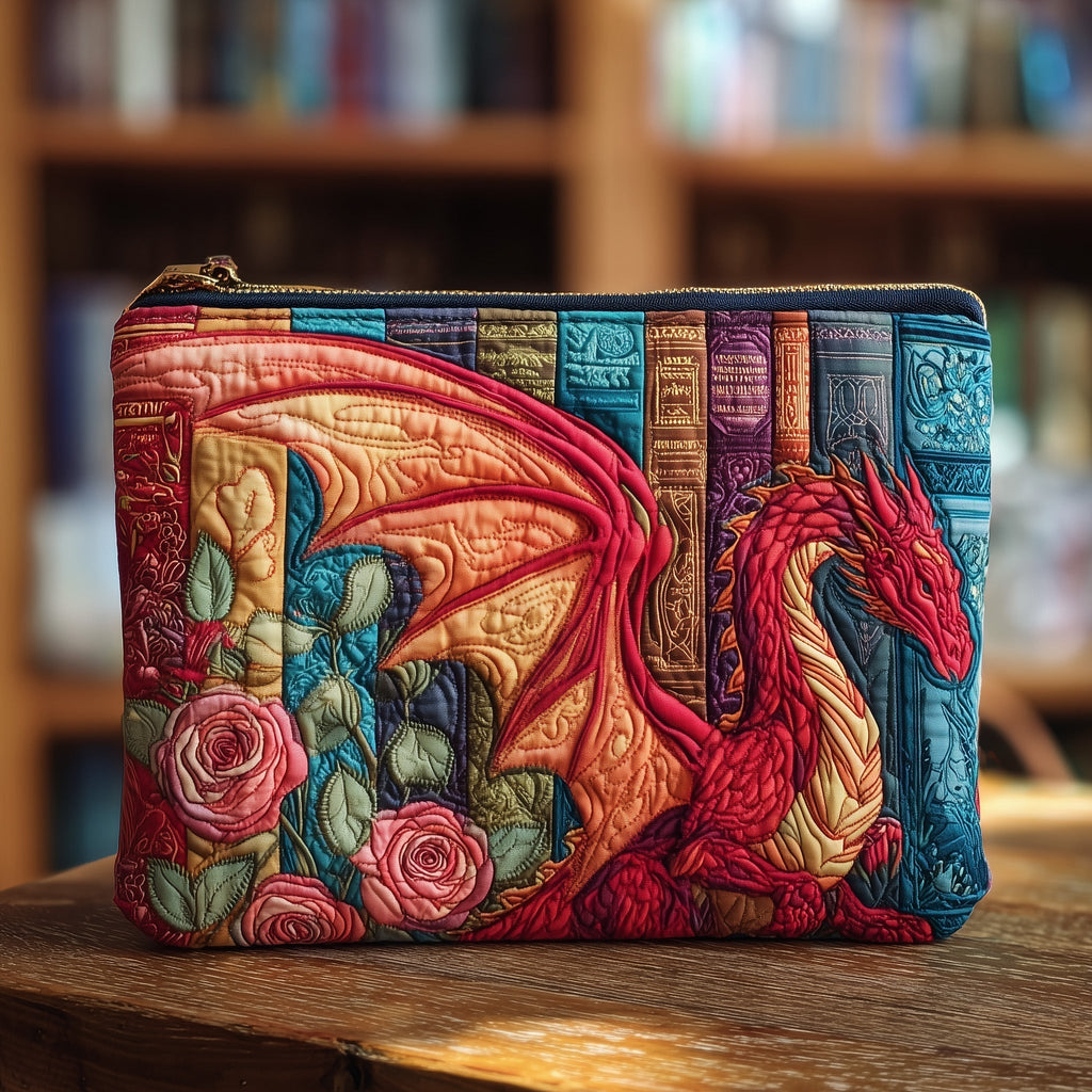 Crimson Wing Dragon quilted purse – crimson dragon wings