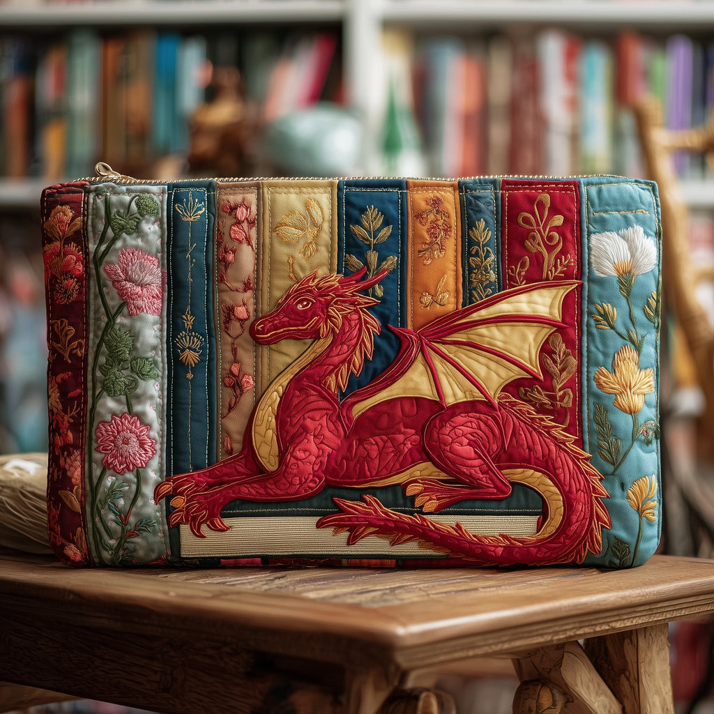 Scarlet Dragon Books quilted purse – scarlet dragon and books