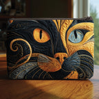 Swirl Eye Cat quilted purse – swirling black cat