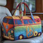 Rainbow Peace Van quilted weekend bag – rainbow peace van