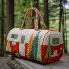 Red Pine Caravan quilted weekend bag – red caravan