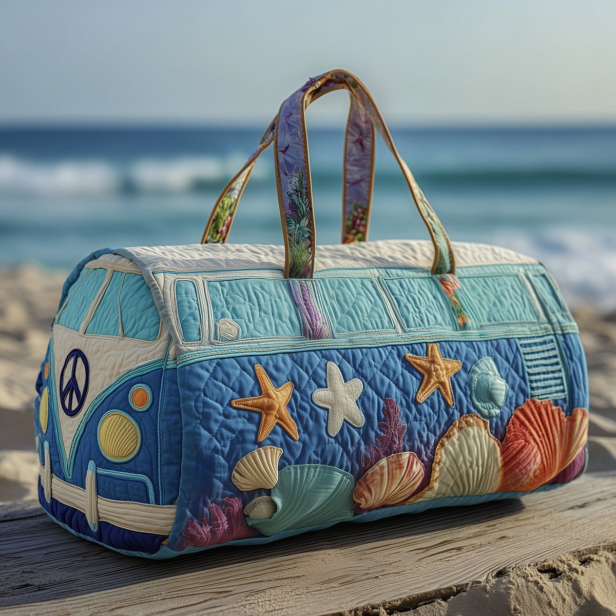 Beachside Van quilted weekend bag – seaside van