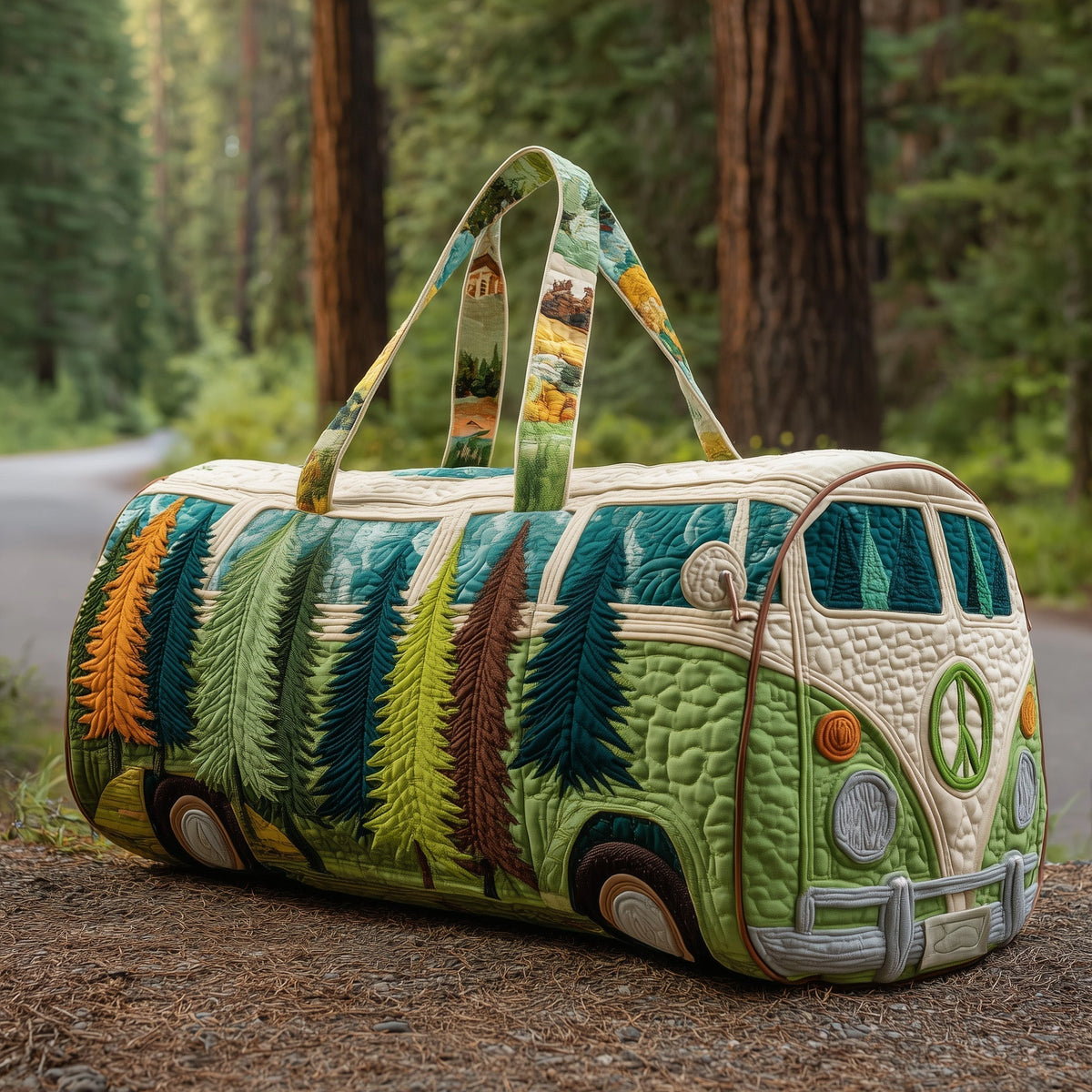 Green Pines Van quilted weekend bag – green pine van