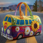 Purple Sunflower Van quilted weekend bag – sunflower peace van