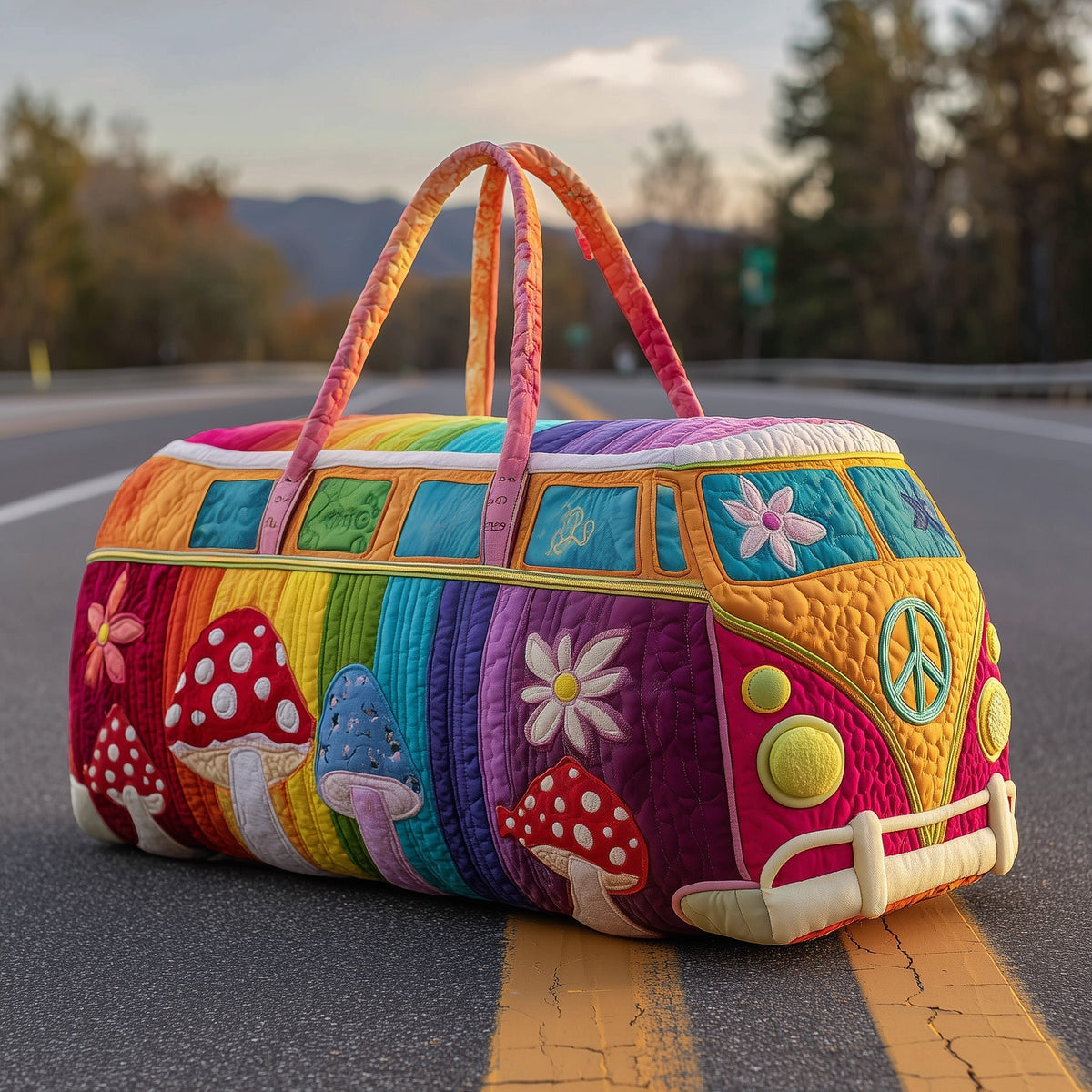 Toadstool Van quilted weekend bag – toadstool van