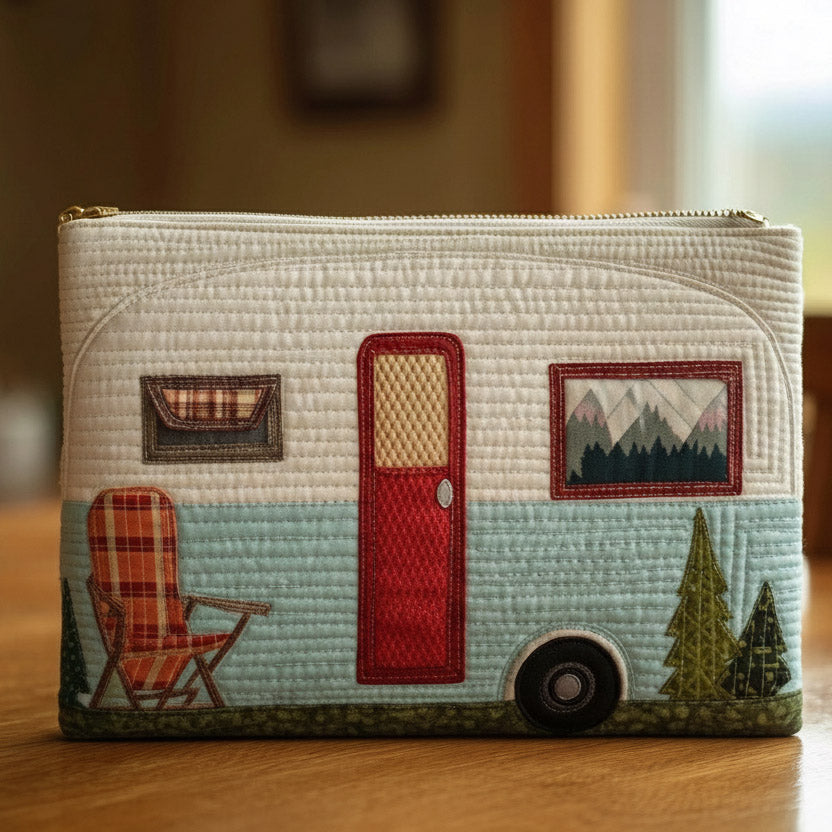 Red Door Caravan quilted purse – caravan with red door